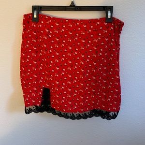 Red Floral Skirt